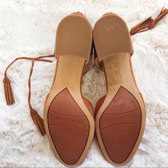 Franco Sarto Tan lace up chunk heel - Picture 5 of 6